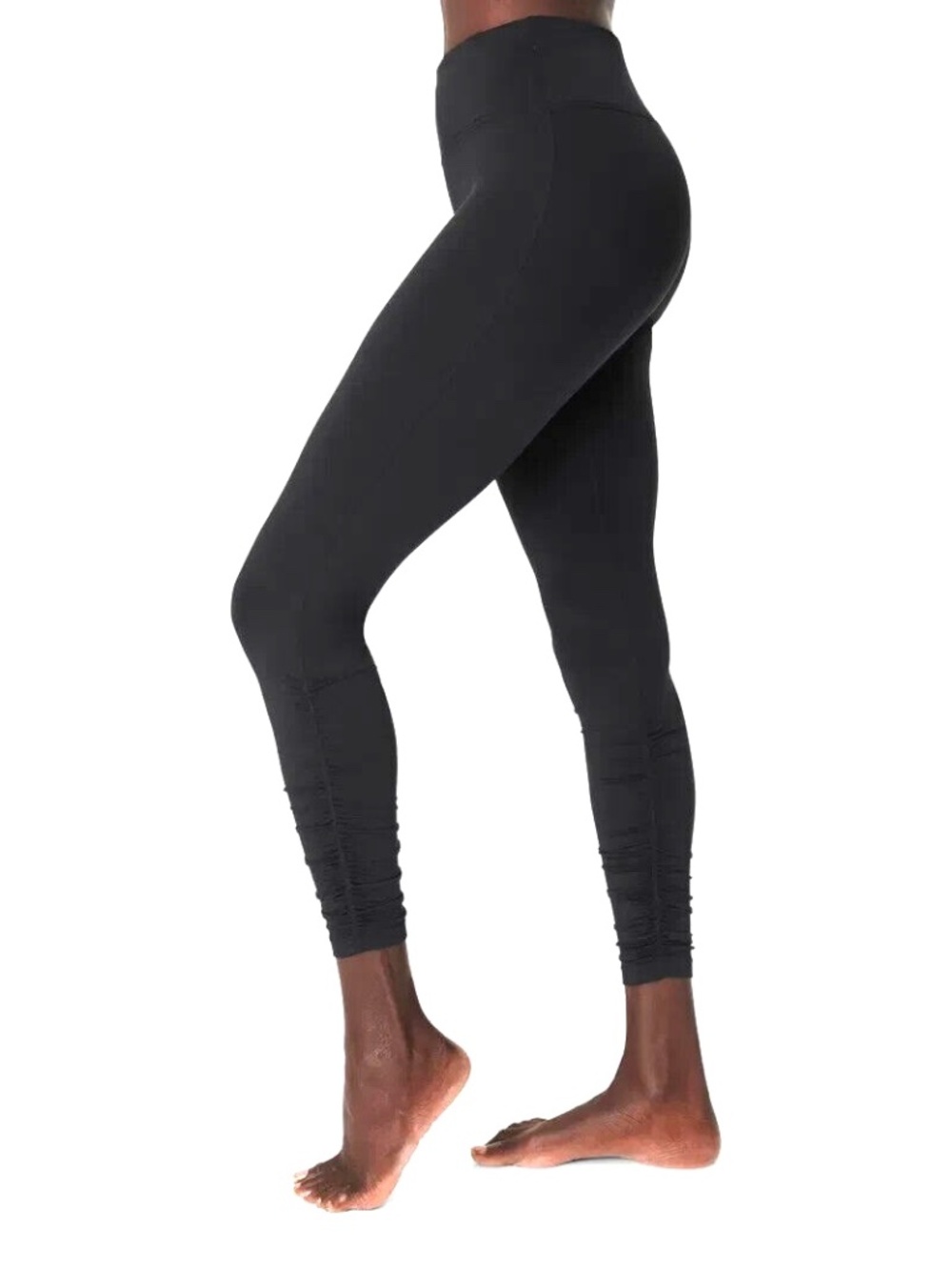 Unworn Sweaty Betty Black All Day Ruched Hem 7/8 Legging